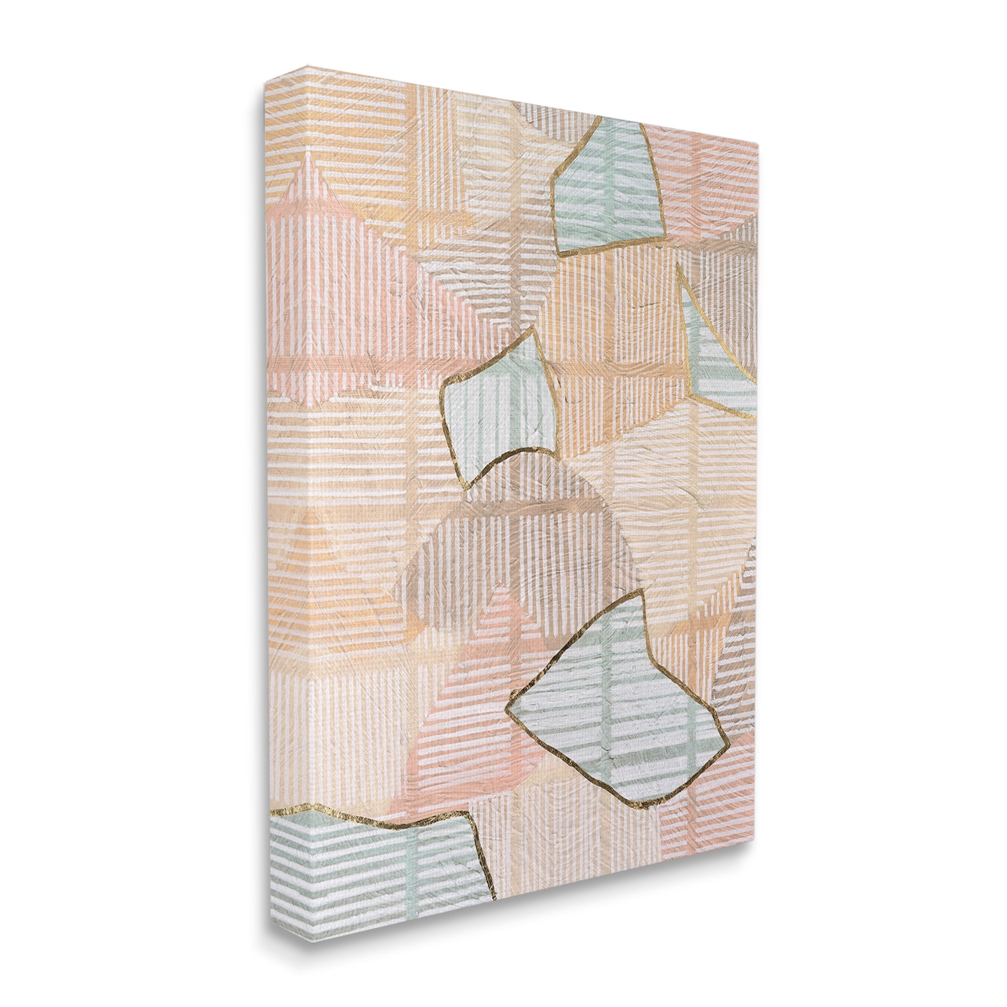 Stupell Industries Stripe Patterned Abstraction Abstract Painting Gallery Wrapped Canvas Art Print Wall Art, 24 x 30