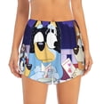 thumbnail image 4 of Lsque Bluey Printed Women's Running Shorts with Liner Pockets,Elastic Quick Dry Workout Athletic Gym Yoga Shorts,Womens High Waist Shorts-Small, 4 of 9