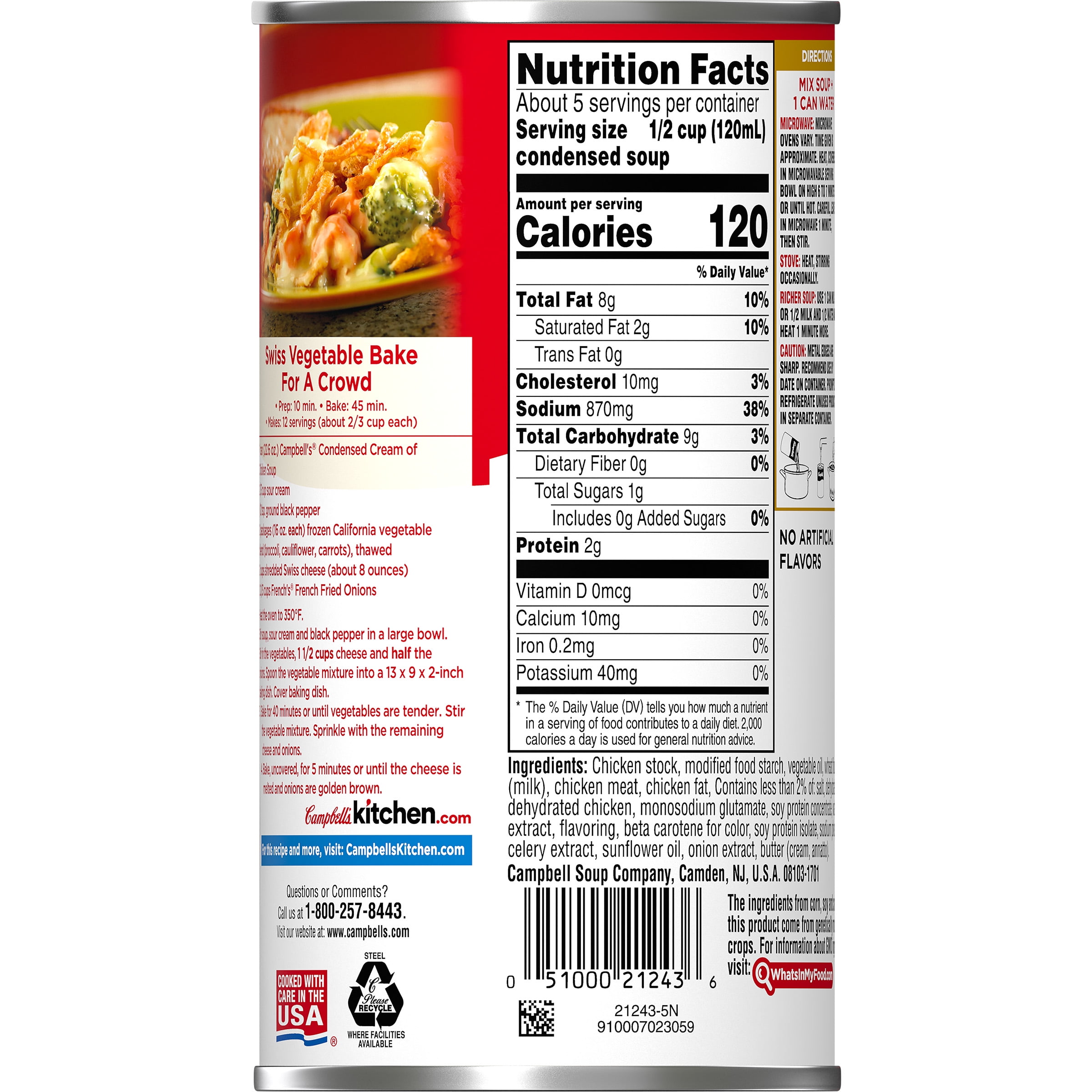 Cream Of Chicken Soup Nutrition Facts Nutrition Pics