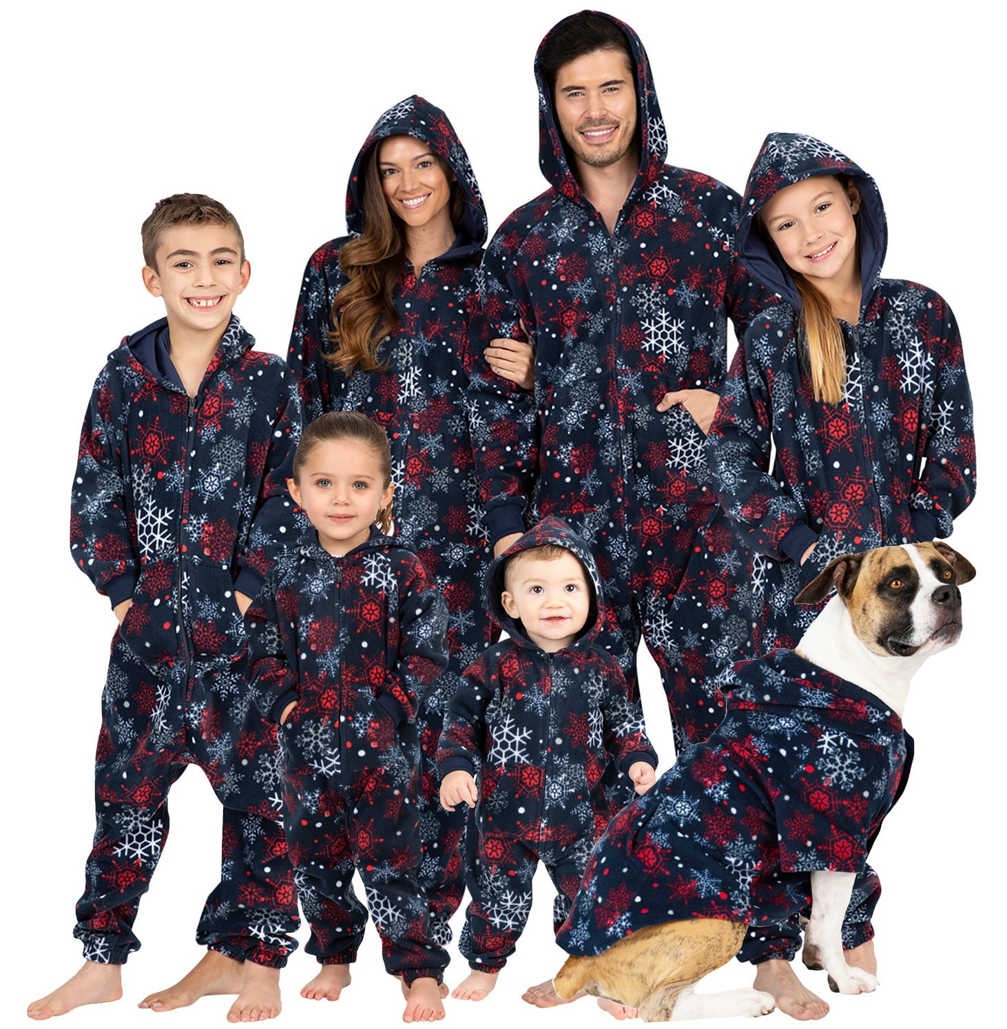 Footed Pajamas - Family Matching -Winter Whiteout Adult Footless Hoodie ...