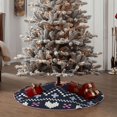 thumbnail image 4 of Daiia Pixel Heart Winter Drawing Merry Christmas Tree Skirt , Xmas Large Lace-up Tree Skirt, Santa Snowflakes Rustic Home Decorations New Year Party Farmhouse Decor-48", 4 of 6