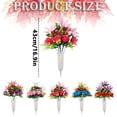 thumbnail image 3 of Dienrx Artificial Cemetery Flowers with Vase, 1 PCS Memorial Flowers for Graveside, Outdoor Silk Lily and Rose Arrangements, Sympathy Decor for All Seasons, Faux Plants, 3 of 6