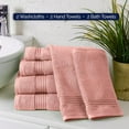 thumbnail image 7 of Clearance Cotton 6-Piece Towel Set, Includes 2 Washcloths, 2 Hand Towels and 2 Bath Towels, 100% Turkish Cotton - Highly Absorbent and Super Soft Towels for Bathroom, Dusty Rose, 7 of 7