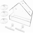thumbnail image 3 of Window Bird Feeder 2 Pack, Bird House for Outside with 2 Rod, Small Acrylic Window Bird Feeder with Strong Suction Cups and Drain Holes 5.9 * 2.4 * 5.9 inch, 3 of 7