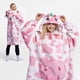 thumbnail image 2 of Manta portátil con capucha para reír, atuendo sherpa, acogedora, de gran tamaño, 2 of 7