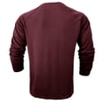 thumbnail image 4 of VSSSJ Shirts for Men Fitted Solid Color Button Round Neck Long Sleeve Pullover Tees Casual Autumn and Winter Lightweight Sportwear Wine01 M, 4 of 6