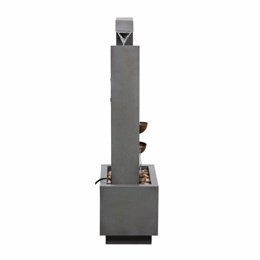 Hi-Line Gifts Cascading Cups Outdoor Garden Water Fountain - 38.25"