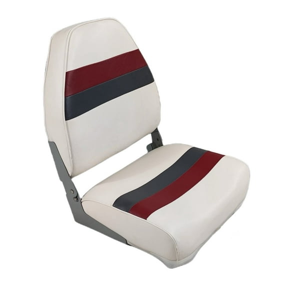 Premium Series Pontoon Fold Down Boat Seat 3008-AAEC White / Red / Charcoal