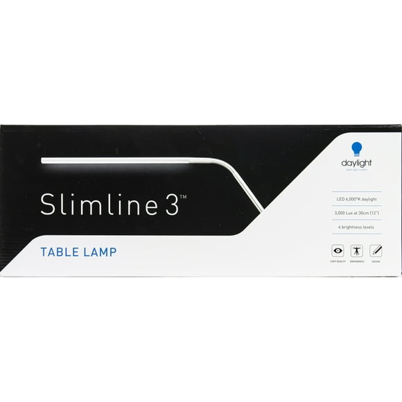 Daylight Slimline 3 Table Lamp-Brushed Chrome U35108