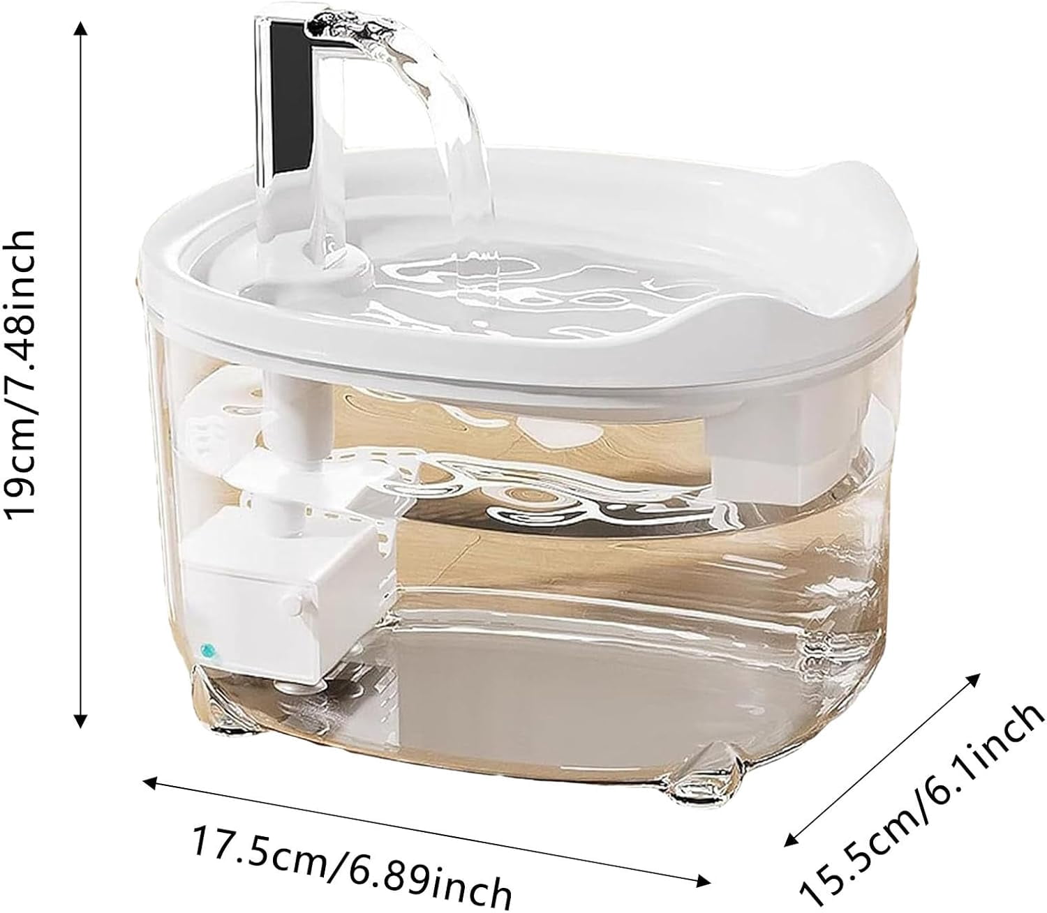 Pet Water Fountain for Cats Dogs,50oz Automatic Cat Water Dispenser with Triple Filter, Ultra-Quiet Pump, LED Low Water Indicator, Flowing Faucet for Multi Pets (White)