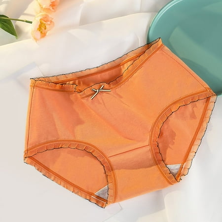 

dmqupv Lingerie Set High Waist Women Solid Mid Waist Seamless Comfortable Cotton Cotton Crotch Briefs Adult Underwear A X-Large