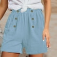 thumbnail image 2 of XuJwPNcy Shorts for Women Elastic High Waist Lounge Shorts Button up Loose Summer Beach Shorts with Pockets, 2 of 5