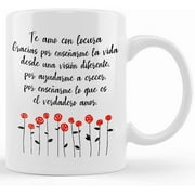 Tazas De Amor De Caf Con Mensajes Para Esposa Novia Regalo Aniversario Cumpleaos San Valentino 2 Colores Spanish Mug, Ceramic Novelty Coffee Mug, Tea Cup, Gift Present For Birthday, Ch
