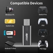 Multi-Platform Bluetooth Controller Adapter - Compatible with PS4/PS5/Switch Controllers, USB Receiver for PC/Android/TV Box, Plug & Play Gaming Converter