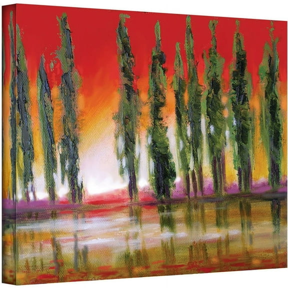 ArtWall Susi Franco "Tuscan Cypress Sunset" Gallery-wrapped Canvas