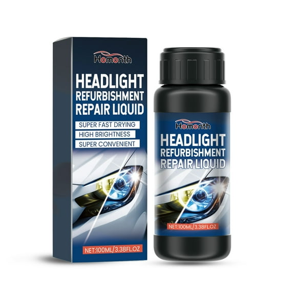 Qiweii Car Headlight Restoration Fluid,Headlamp Lens Cleaner for Yellowed and Foggy Lights