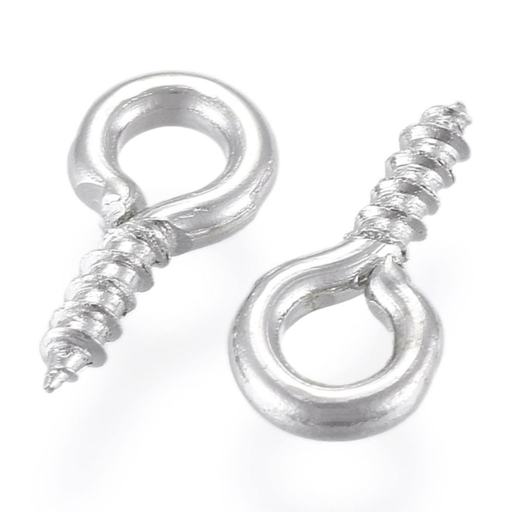 10000pcs Iron Screw Eye Pin Peg Bails For Half Drilled Beads 8x4x1mm Hole: 2mm