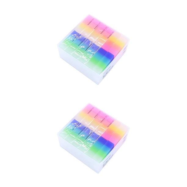 Tholdsy Gomas de borrar Rainbow Jelly Cute Office School Papelería Arte translúcido Toallita Lápiz Escritura Borrador Coleccionables para estudiantes Color aleatorio 2piezas