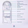 thumbnail image 3 of CAROOTU Multifunctional Geometric Ruler Geometric Drawing Template Measuring Tool For School Office Supplies, 3 of 5