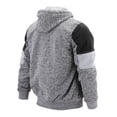 thumbnail image 3 of Men’s Two Tone Warm Soft Sherpa Lined Moto Quilted Zipper Fleece Hoodie Jacket (MSM-40-3 Light Grey, XL), 3 of 6