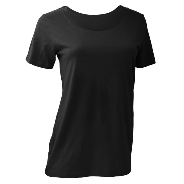Anvil- Camiseta fina de manga corta de para mujer (Negro)
