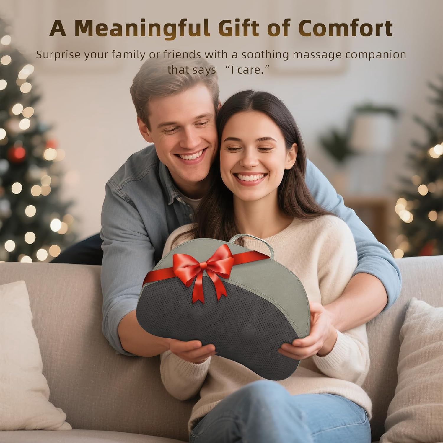 Shiatsu Back Massager with Heat, Neck Pillow for Pain Relief, Shoulder and Lumbar Support Cushion, Cervical Massage Pad for Sciatica Relief, Electric Deep Tissue Body Massager, Christmas Gifts