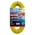 thumbnail image 2 of US Wire and Cable 14/3 Gauge x 50-Foot Lighted Heavy Duty General Purpose Extension Cord – 12/3 Gauge, Yellow, Kink-Resistant, Heavy Duty, Power Indicator Light, SJTW, Made in USA, 2 of 4