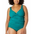 thumbnail image 2 of Anne Cole OCEAN GREEN Live In Color Twist Front Tankini Top, US 22W NWOT, 2 of 4