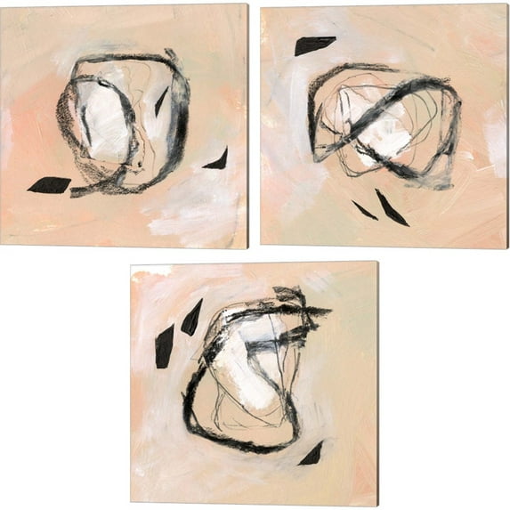 Great Art Now Broken Glass by Jennifer Parker 3 Piece Canvas Art Set Each 14"W x 14"H