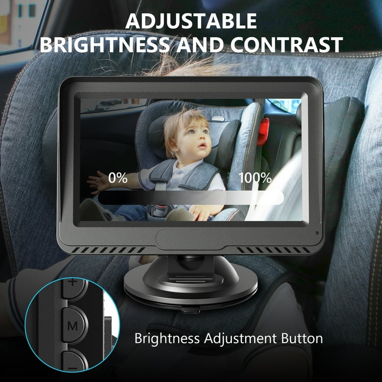 Baby Car Camera Easy Install: Plug-Play 360 Rotation Backseat Camera 2 Kids  Rear