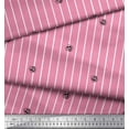 thumbnail image 3 of Soimoi Pink Cotton Jersey Fabric Bee & Stripe Print Fabric by Yard 58 Inch Wide, 3 of 3