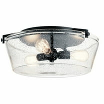 45299BK Kichler Lighting Alton - 3 light Flush Mount - with Vintage Industrial inspirations - 7.5 inches tall by 18.5 inches wide-Black Finish