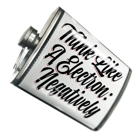

NEONBLOND Flask Vintage Lettering Think Like A Electron Negatively