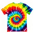 thumbnail image 6 of Girls’ Rainbow Tie Dye T-Shirt, Short Sleeve Crewneck Graphic Tee, Colorful Casual Summer Top for Kids, 6 of 6