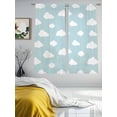 thumbnail image 3 of Clouds Sheer Curtains 63 Inch Length 2 Panels Set, Cartoon Blue Sky Minimalist Aesthetic Voile Window Treatment Rod Pocket Curtains Sheers Drapes for Bedroom/Living Room/Kitchen 52x"63"x2, 3 of 7