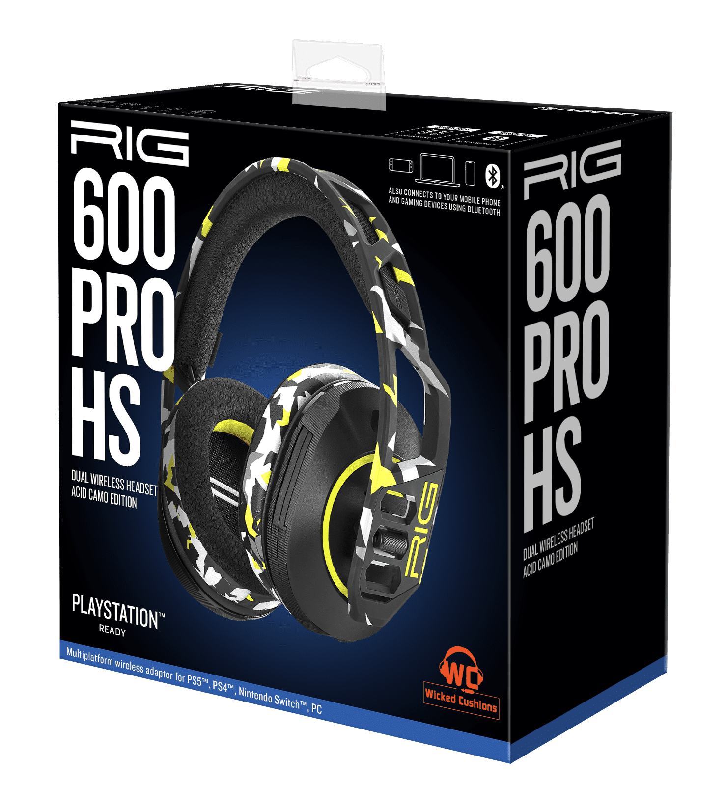 RIG 600 PRO HS Dual Wireless Gaming Headset with Bluetooth for PlayStation PS5, PS4, Switch, and PC - Acid Camo