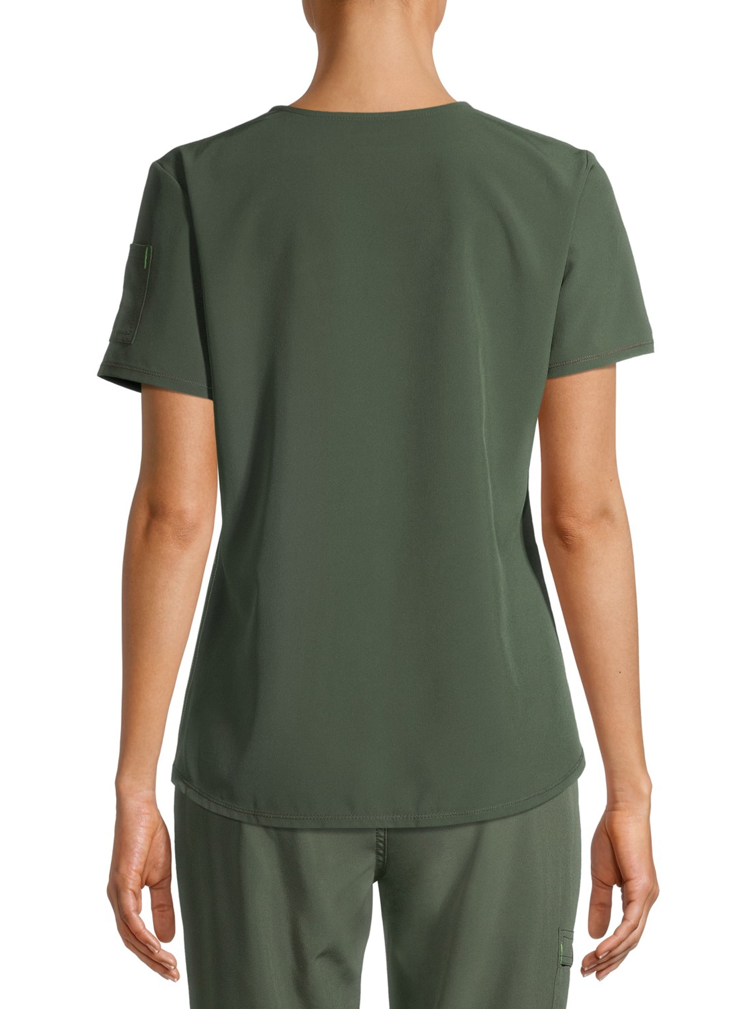 Scrubstar Women's Seasonal Solid Contrast V-Neck Scrub Top