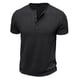thumbnail image 5 of Camisetas Elvqul Caballero Manga Corta Negro Liso Deportivas Casuales Algodón Botones Cuello Redondo, 5 of 6