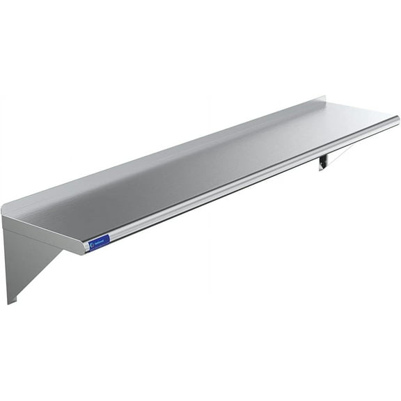 60" Long X 12" Deep Stainless Steel Wall Shelf | NSF Certified | Appliance & Equipment Metal Shelving | Kitchen, Restaurant, Garage, Laundry, Utility Room