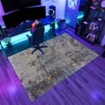 thumbnail image 3 of Abstract Grunge Grey Rug 4x5 Area Rugs Vintage Blue Gray Rugs Non Slip Low Pile Indoor Throw Carpet for Living Room Bedroom Gameroom Study Office Entrance Foyer, 3 of 7
