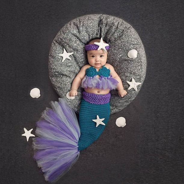 Bebe sirena en forma de traje accesorios de fotografia acrilico foto traje Likrtyny Para estrenar Walmart en linea