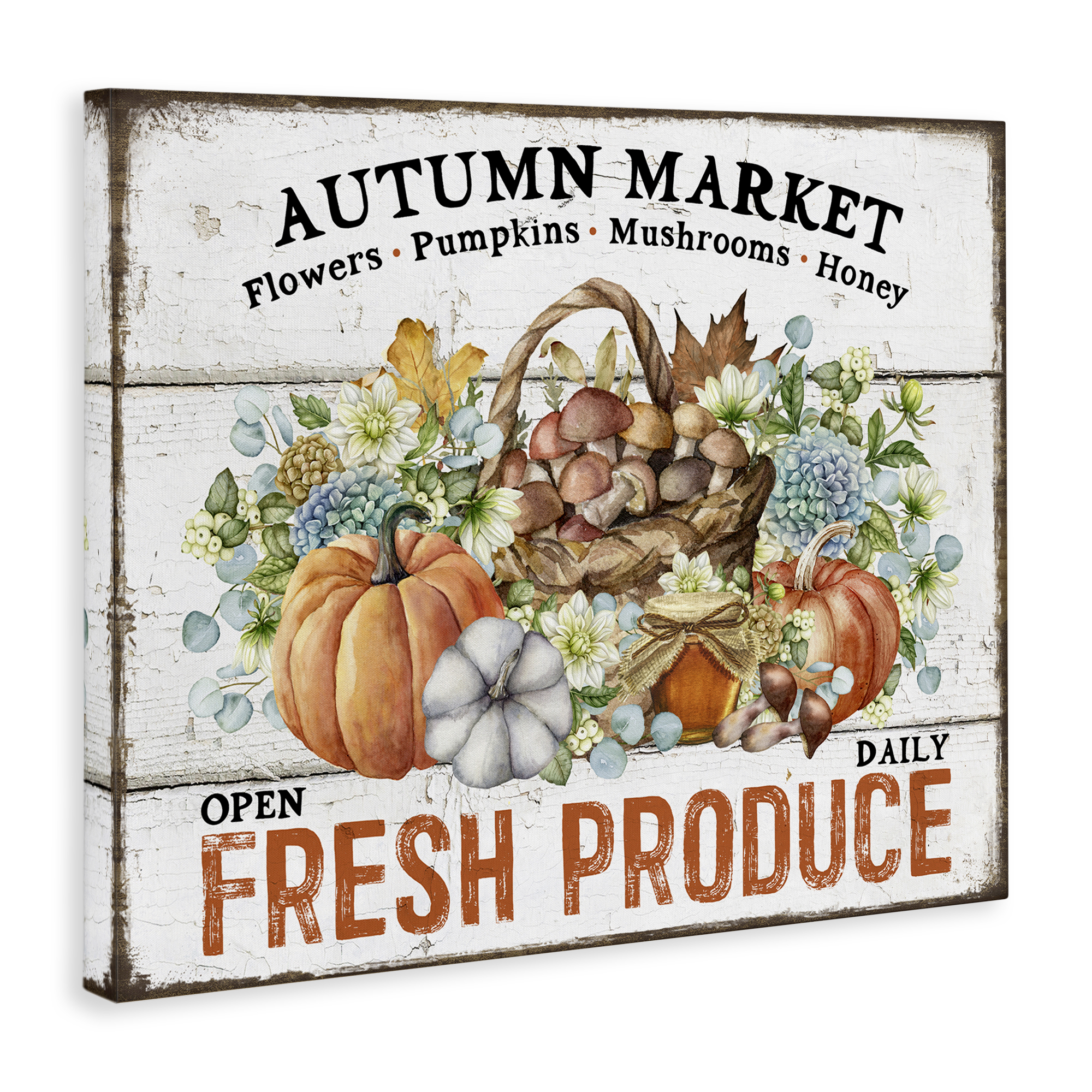 Stupell Industries Fresh Fall Produce Holiday Painting Gallery Wrapped Canvas Art Prints Wall Art, 40 x 30