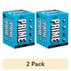 (2 pack) Prime Sugar Free Energy Drink, Blue Raspberry, 12 fl oz, 4 Pack, Cans, 200mg Caffeine