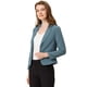 thumbnail image 1 of INSPIRE CHIC Chaqueta abierta de la chaqueta del traje de la cosecha del trabajo de la oficina del frente de las mujeres Azul Gris-Sólido M, 1 of 5