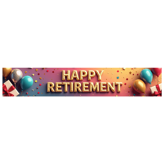 LUUFILx Happy Retirement Party Banner Decorations Photo Background Colorful Balloon Backdrop Gift Celebration Sign Event Supplies Decors Retirement Party