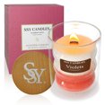thumbnail image 5 of Violet Scented Candles for Home - Jar Candles 8.4 oz - Wooden Wick Candles - Candles Gifts for Women - Aromatherapy Candles, 5 of 6