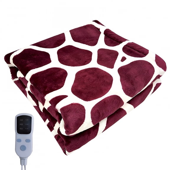 HIBIBUD Deer Pattern Polyester Flannel Electric Blanket