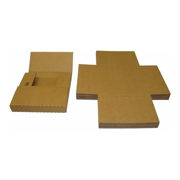 7 Inch Vinyl Record Mailers - 45RPM Record Shipping Boxes - Adjustable Depth - Holds 1-12 Records - Brown - 10 Pack #07BC01VD