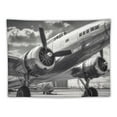 thumbnail image 5 of ONETECH Aircraft Propeller Wall Tapestry Large Tapestry for Bedroom Aesthetic Tapestry Wall Hanging Airplane on Runway Tapestry Coverlet Living Room Decor Door Curtain 40x30 Inch, 5 of 7