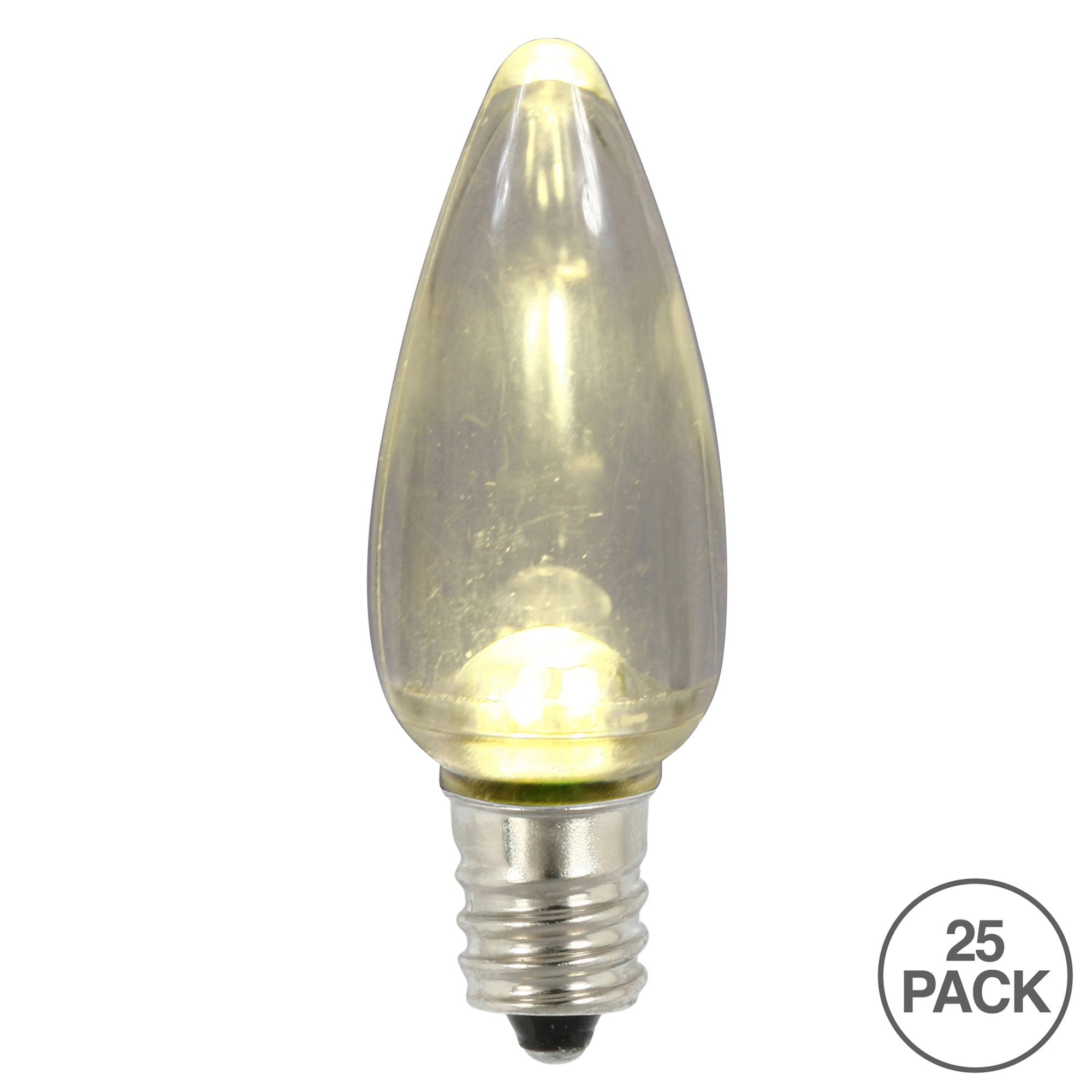 Vickerman C9 Twinkle Transparent Plastic LED Warm White Dimmable Bulb, 25 per bag